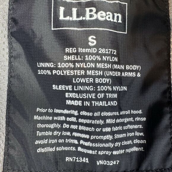 LL Bean Stowaway Gore-Tex Rain Jacket Womens Small Black Hooded Zip Up Hiking - Picture 4 of 16